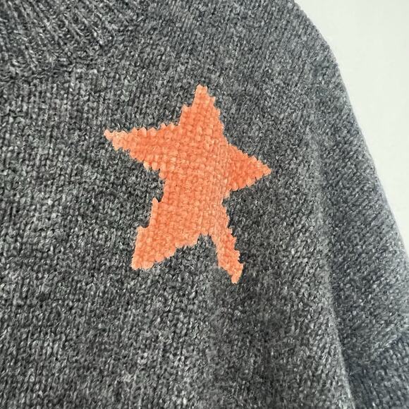 Madewell Sweater Small Charcoal Gray 100% Merino Wool Starry Cropped Boxy - Picture 3 of 13